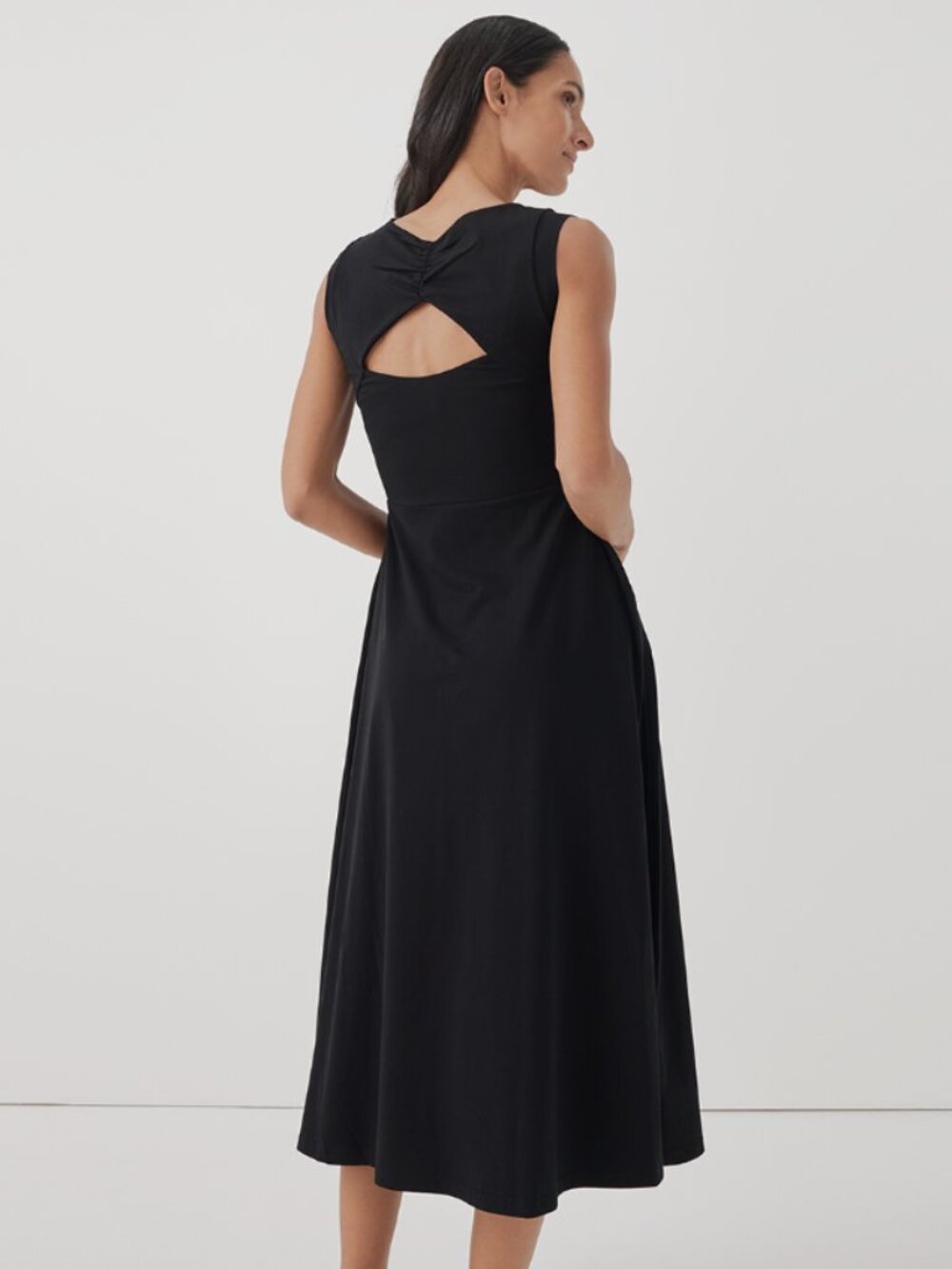 Pact Fit & Flare Cap Sleeve Midi Dress | Black | NWT | XL